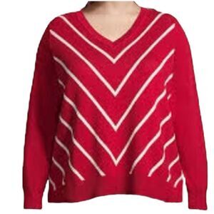 Comfy Red Chevron Sweater
